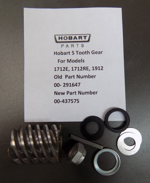 Hobart Models 1712E-1912 Motor Worm Gear Part 00-437575 with new motor gear kit